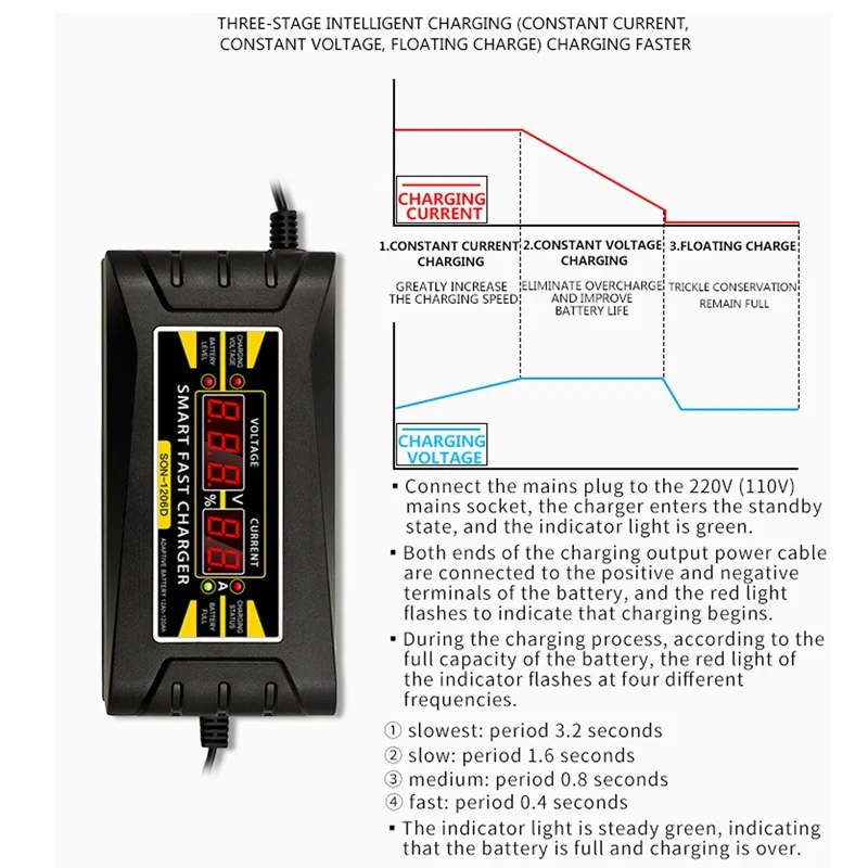 Car Battery Charger 12V 6A 10A Intelligent Full Automatic Auto Smart Fast hot UK Car battery fast charger car Accessories