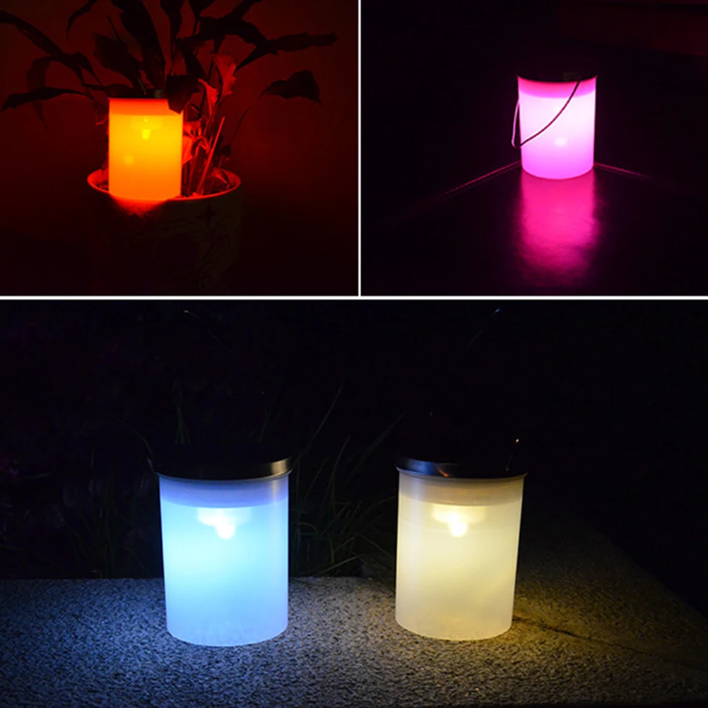 

Bucket Shaped Night Light Solar Energy Lamp LED Cylindrical Waterproof Garden Yard Outdoor Hanging Lights Rechargeable