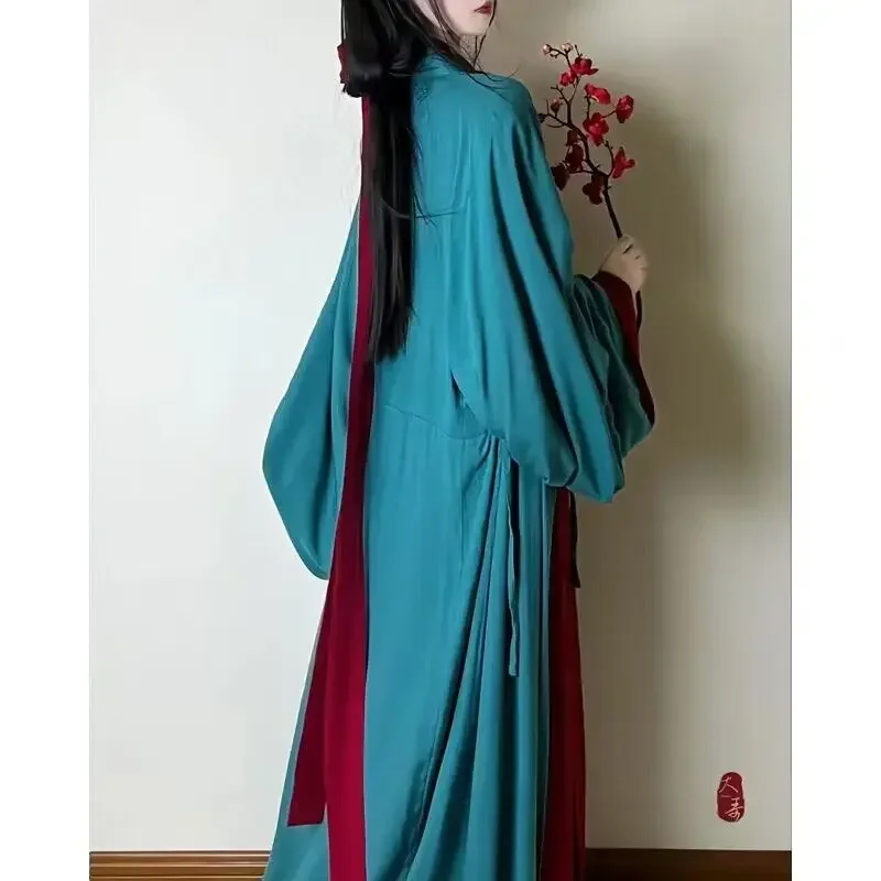 Gaun Cosplay wanita Hanfu Cina, kostum Hanfu tradisional kuno 2023, gaun hijau & merah Hanfu Dinasti Lagu ukuran besar