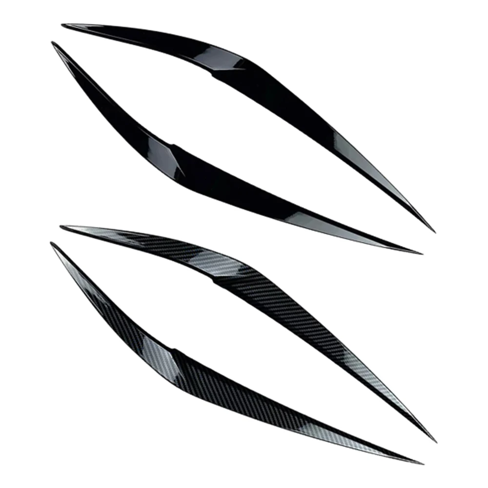 

Headlight Eyebrow Cover Trim Glossy Black/Carbon Fiber Look for BMW X1 F48 2016-2020 Lamp Cover Eyelid Cover Trim Sticker