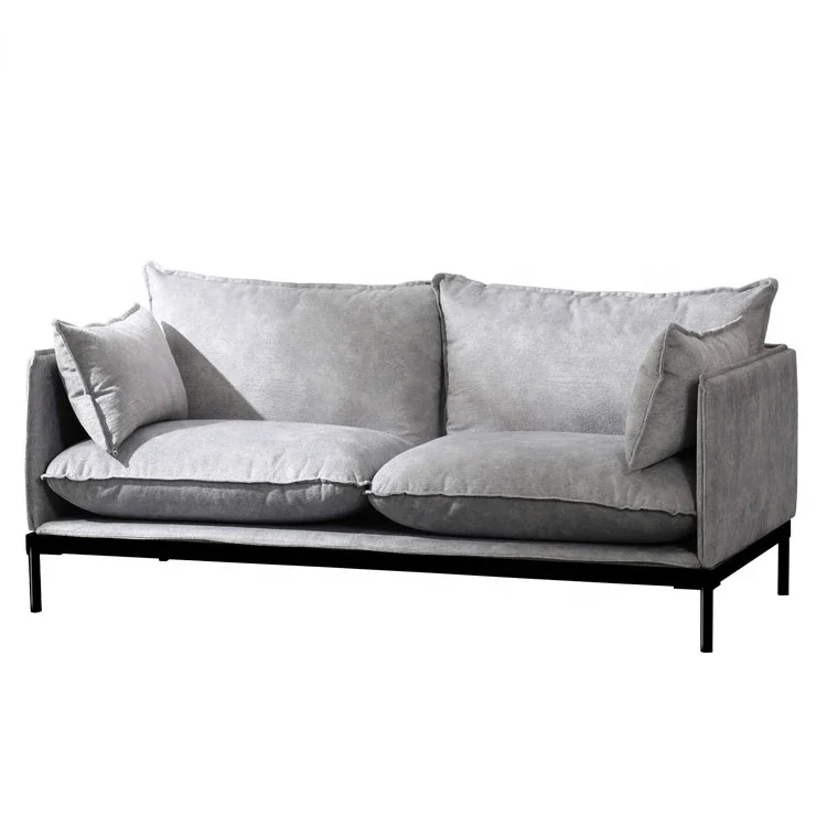 Nordic italian living room furniture hot sell grey luxury poltrona velour one seat sessel fabric sofas