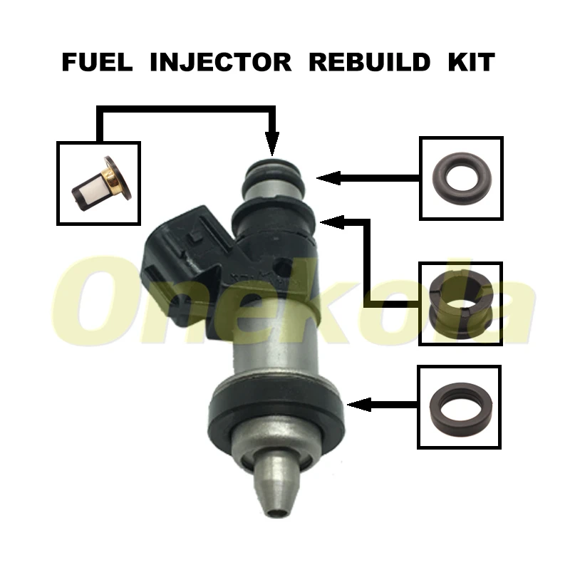 Fuel Injector Service Repair Kit Filters Orings Seals Grommets for Honda CRV CR-V 1999-2001 2.0L S2000 06164-PCA-000 15710-24F00