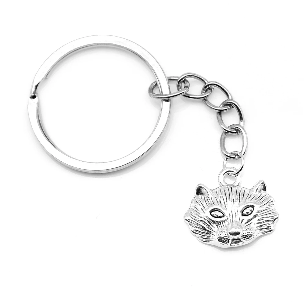 1 Piece Wolf Head Car Key Chain Jewelry For Women 17x19mm