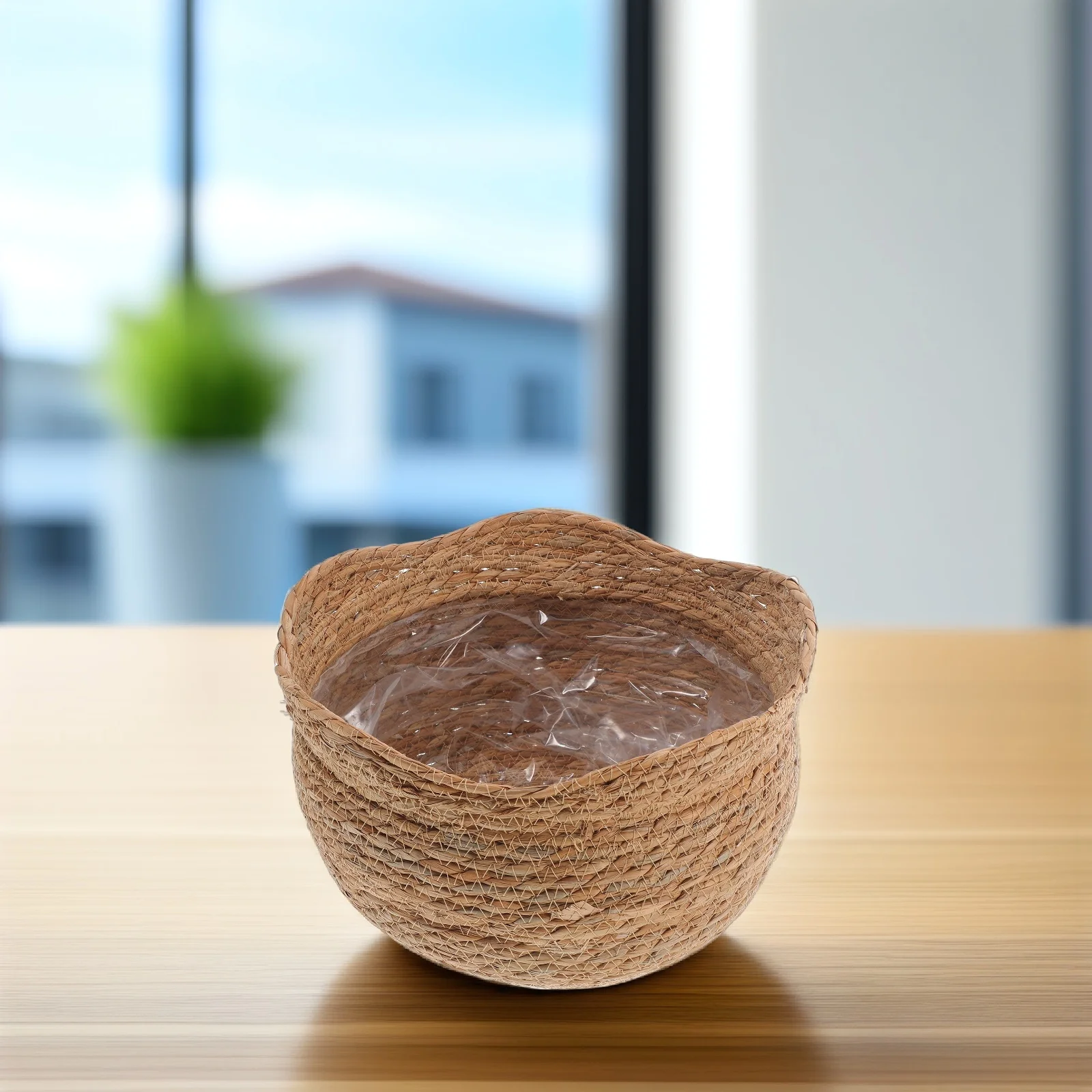 

Straw Flower Pot Basket Planters Indoor Woven Baskets Gifts Storage Decor Small Size Natural Beauty Simple Design Rustic Style
