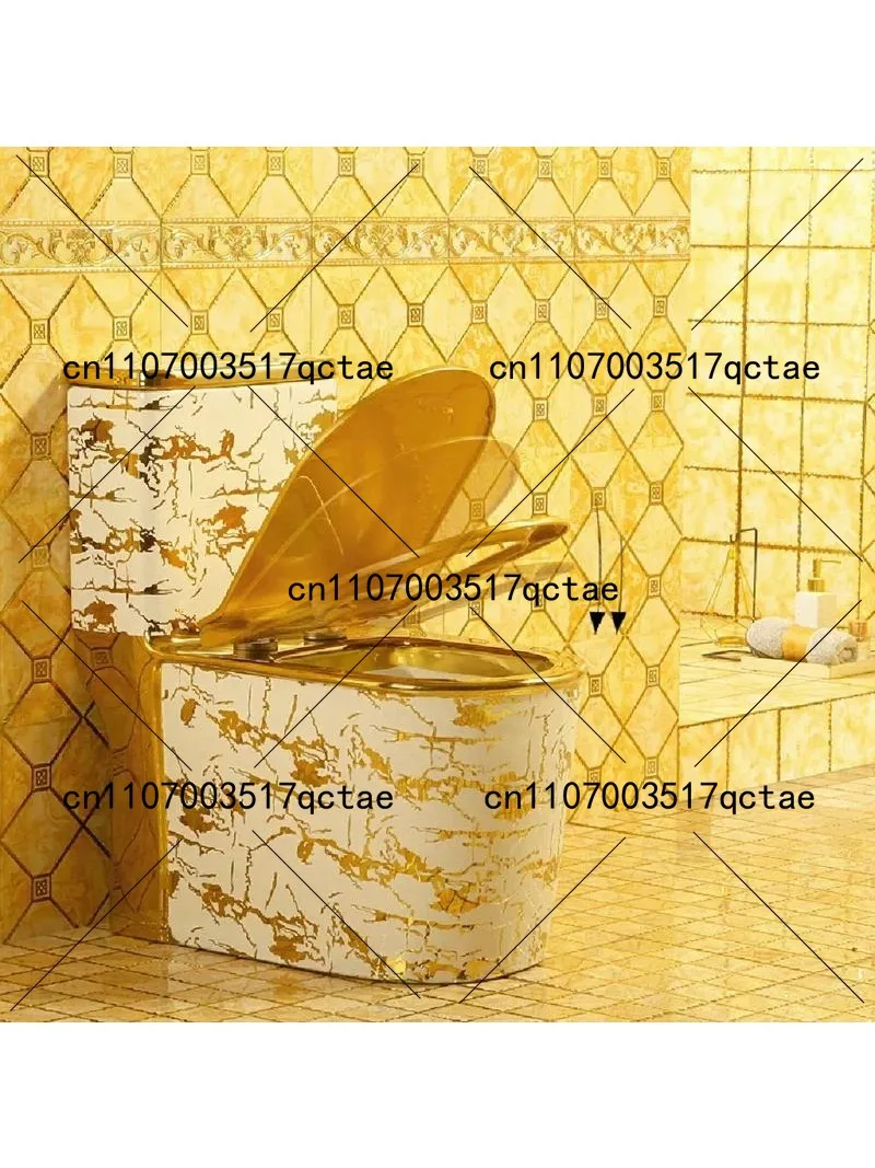 

Golden Rotating Toilet Creative European Large Diameter Color Bathroom Toilet