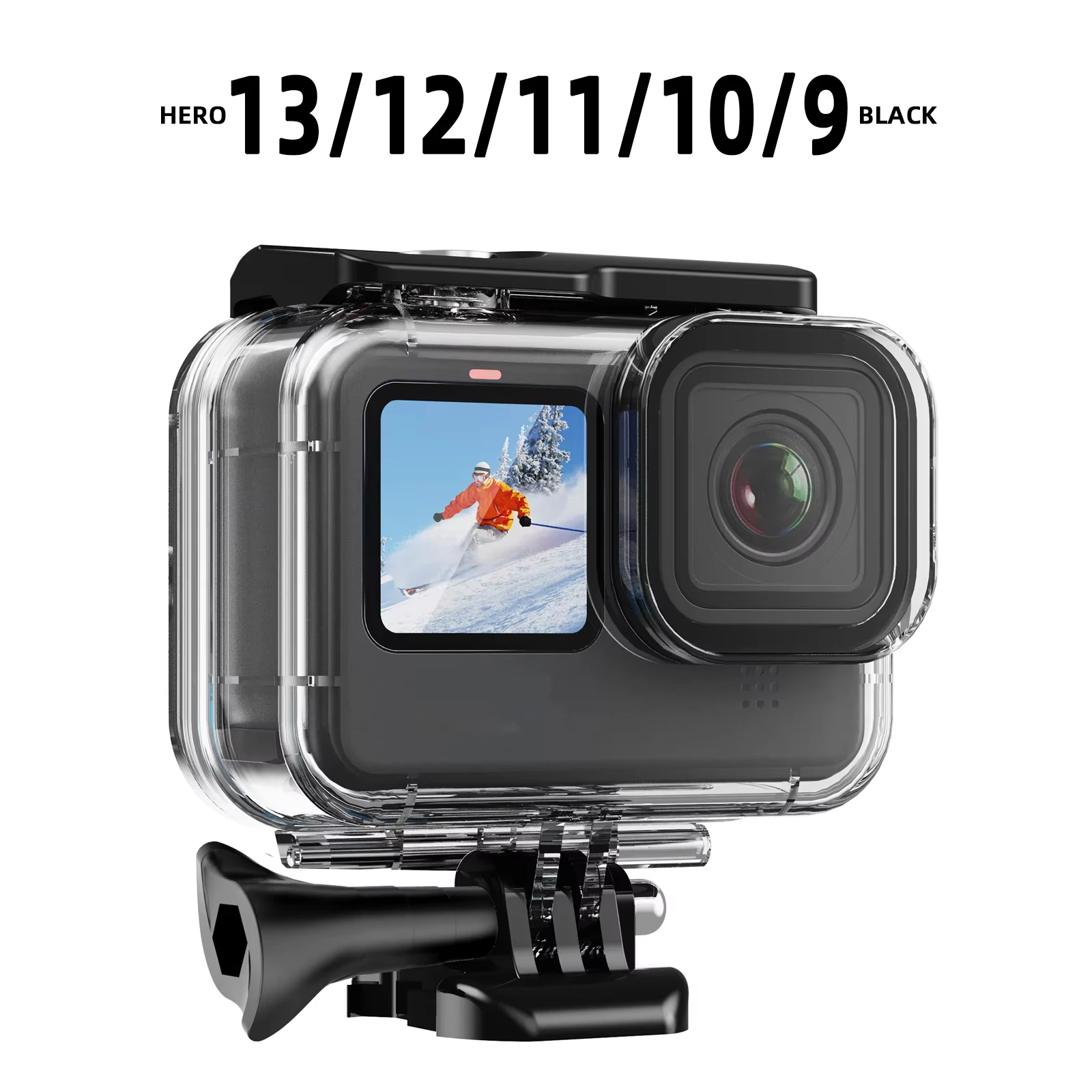 Wodoodporna obudowa do GoPro Hero 13 12 11 10 9 Black 60M, ochrona do nurkowania, odporna na upadki, powłoka ochronna zapobiegająca zarysowaniom — zdjęcie produktu 7