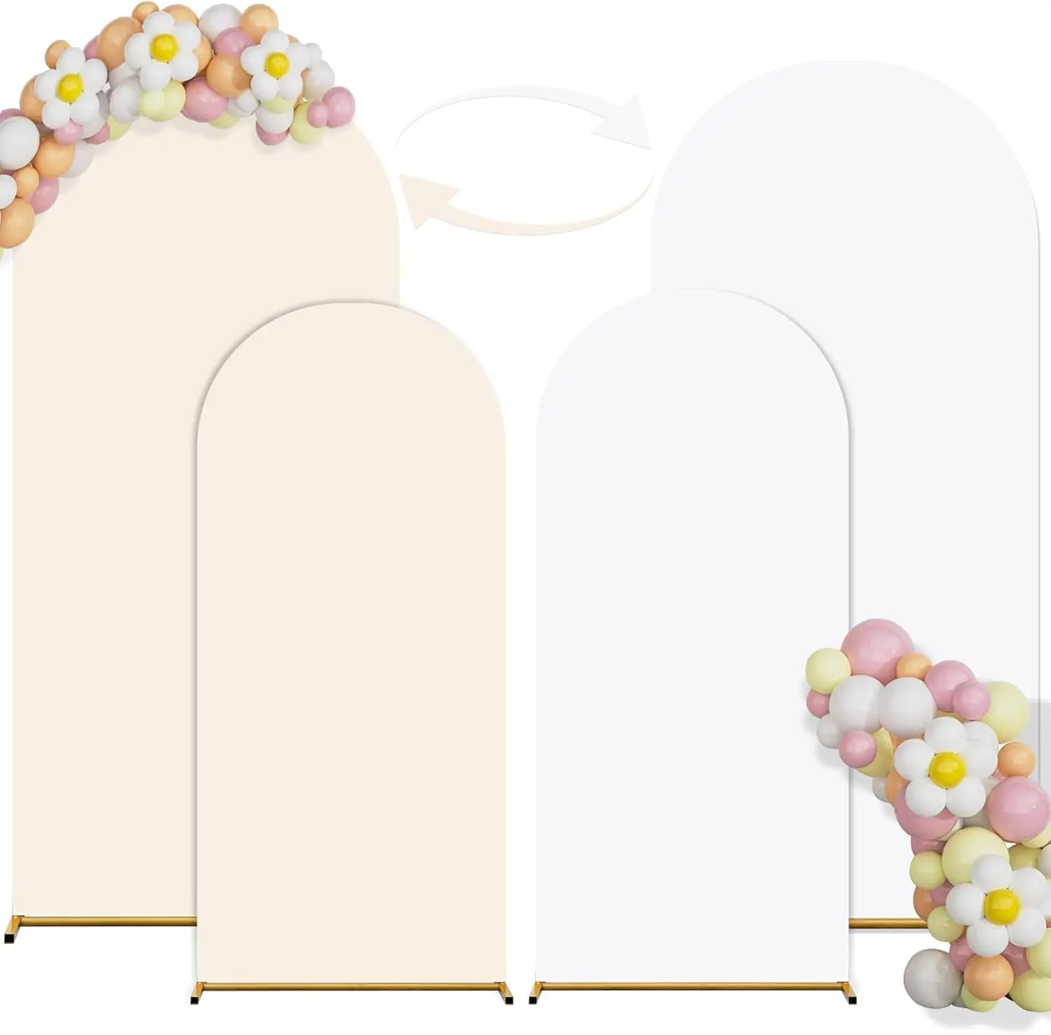 

Double Sided Arch Backdrop Cover Solid Color Wedding Birthday Photography Background Babyshower Party Decoration Elastic Spandex