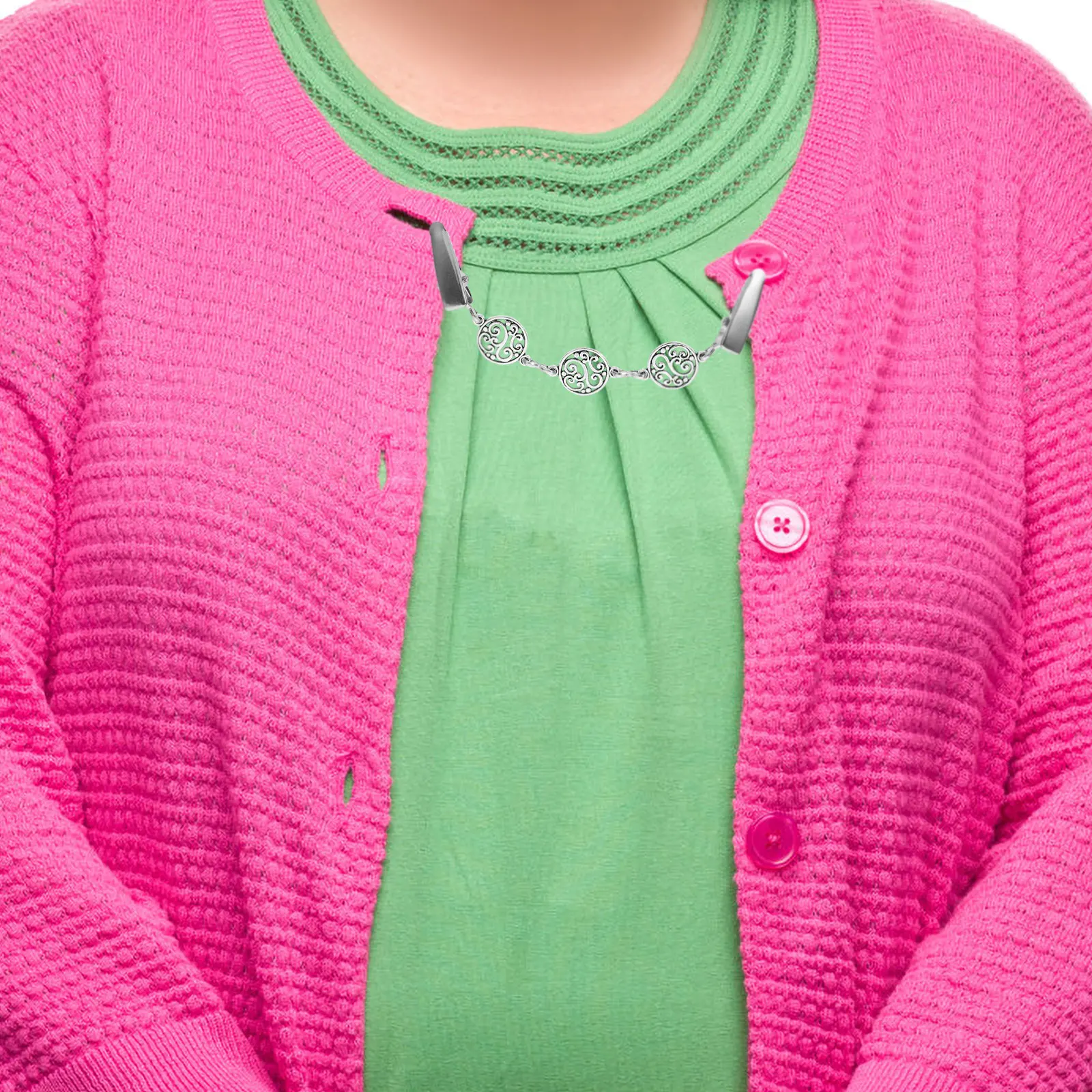 

5Pcs Vintage Silver Cardigan Clips Shawl Scarf Pins Unique Design Fashionable Versatile Electroplated Smooth Edges