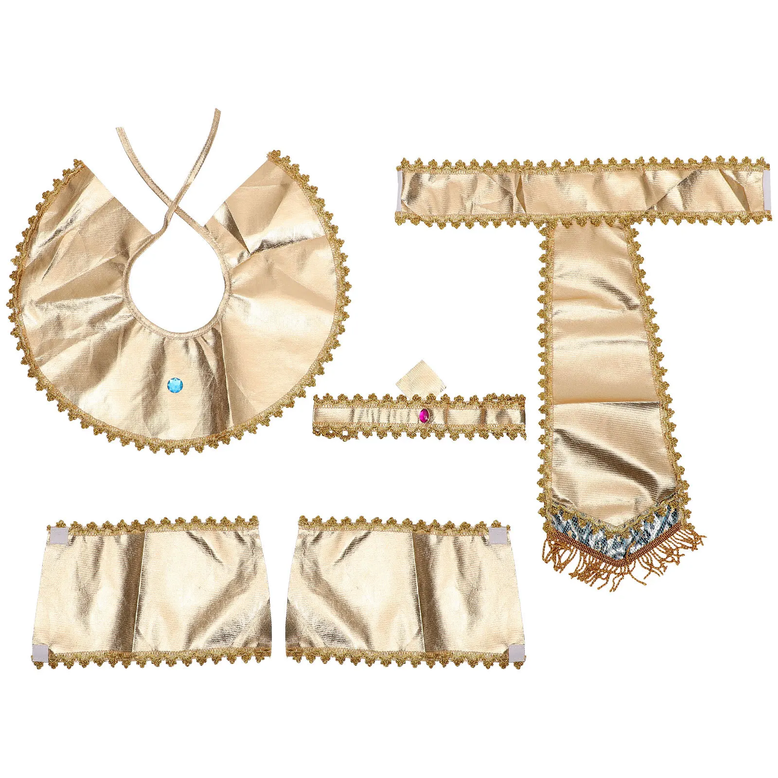 

1 set 1 Set Egyptian Costume Accessories Halloween Cosplay Prop Party Supplies Decorative Belt Headpiece Collar Sleeve
