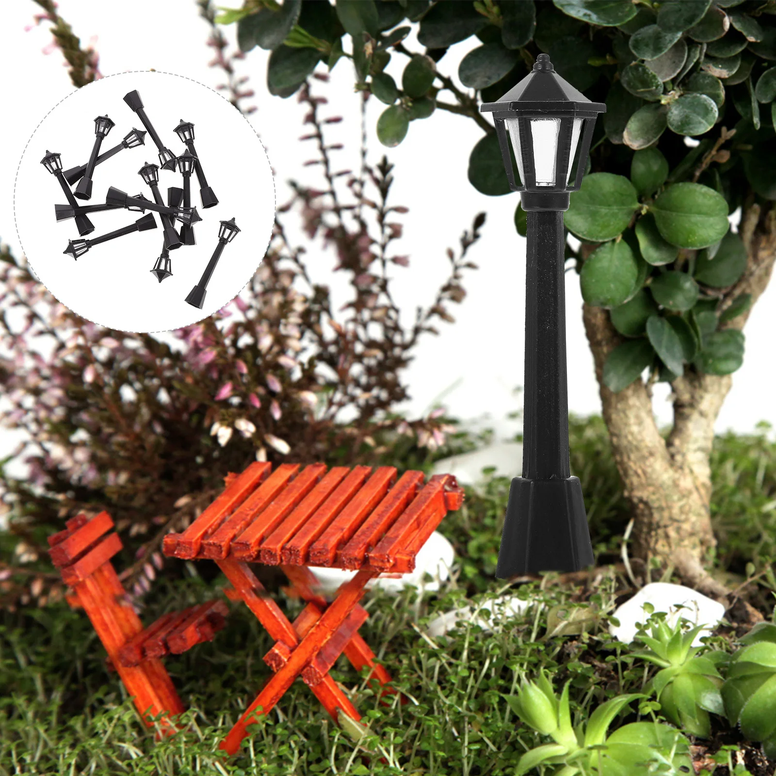 

Vaguelly 12pcs Miniature Street Lights Decorative Lamp Post for Sand Scene House Model Room Decoration Toy