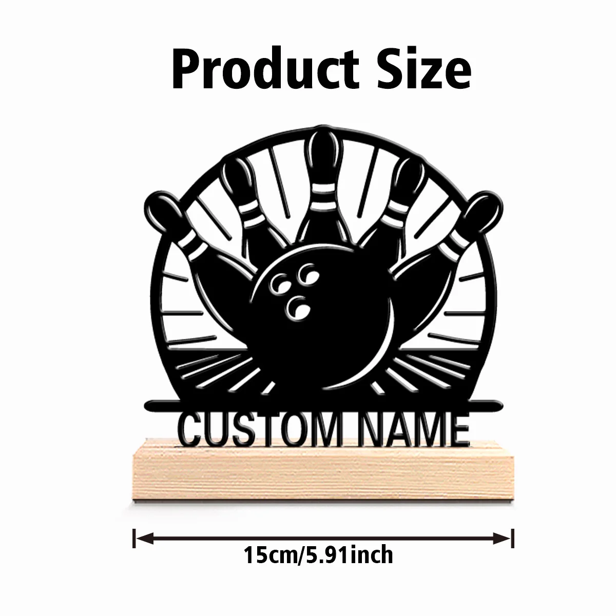 1pc Retro Personalized Custom bowling Metal Statues Artist’s Gift with Wooden Base Perfect for Painters Studios Creative Spaces