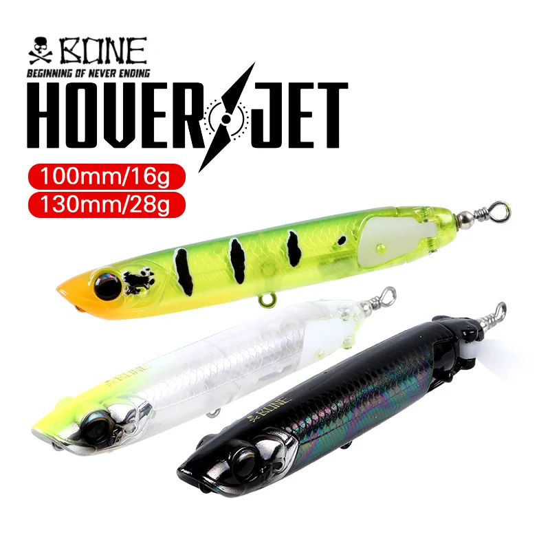 Bone Hoverjet 28G 130MM Water Surface Pencil Popper Long Shot Lure Bait Bomber Topwater Lures For Fishing Bait Artificial