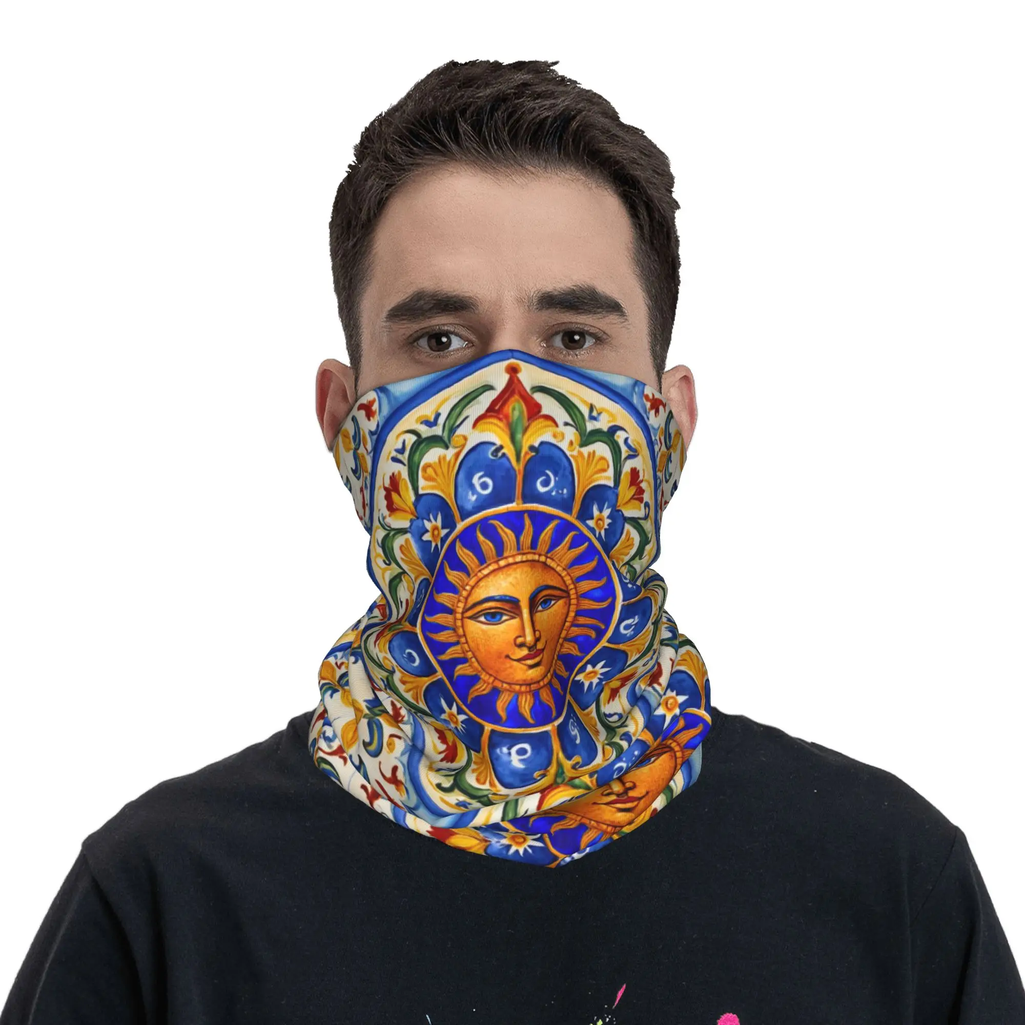 Sun of Sicilian Sicily Bandana Neck Cover Printed Face Scarf Headwear Riding Unisex Adult Winter