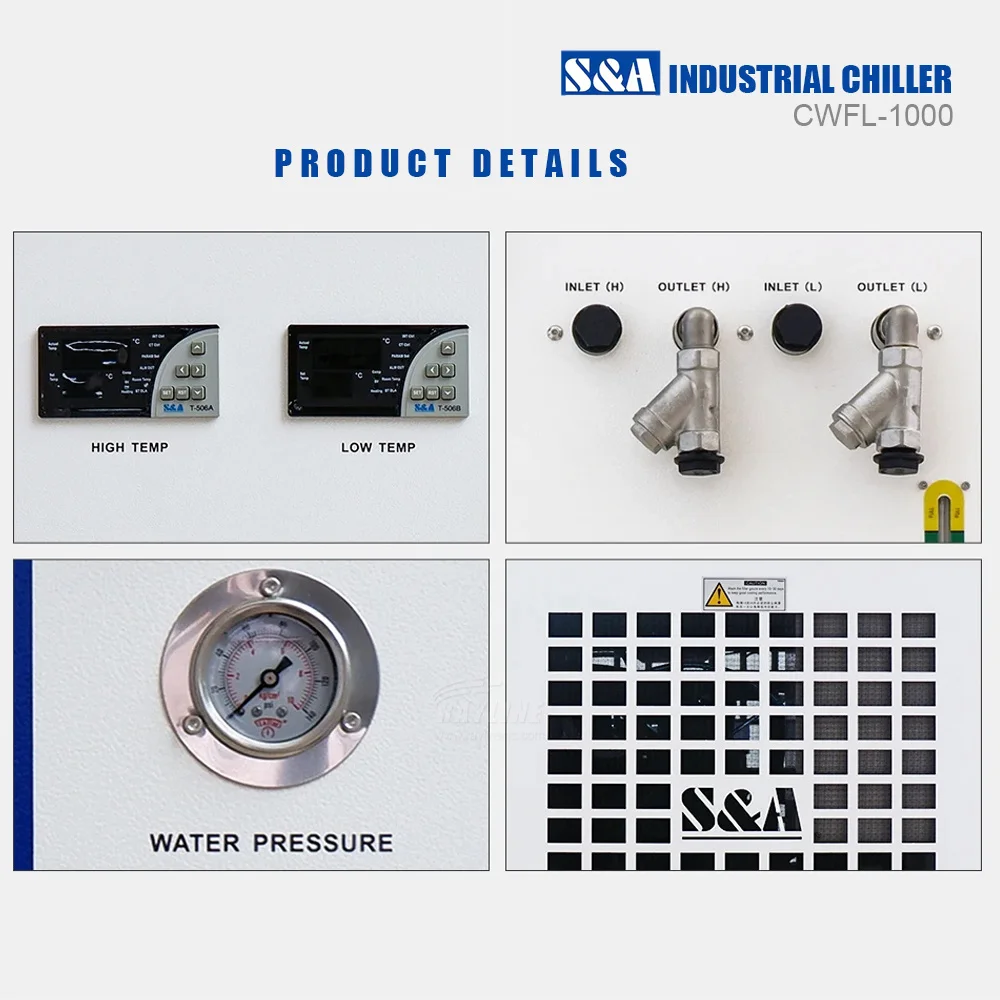 Industrial Water Chiller Cooling System for Fiber Laser Cutting Welding Machine All in One Dual Temperature Control