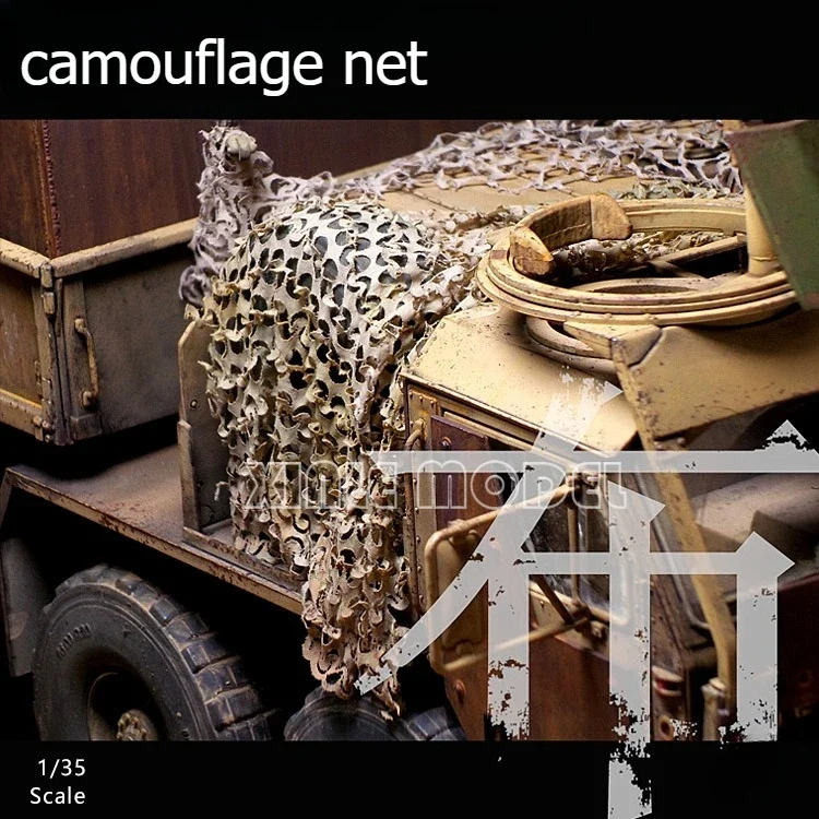 Acessórios em miniatura 1/35 cena camuflagem rede de ocultação tecido ultrafino, para construção de modelo de tanque militar