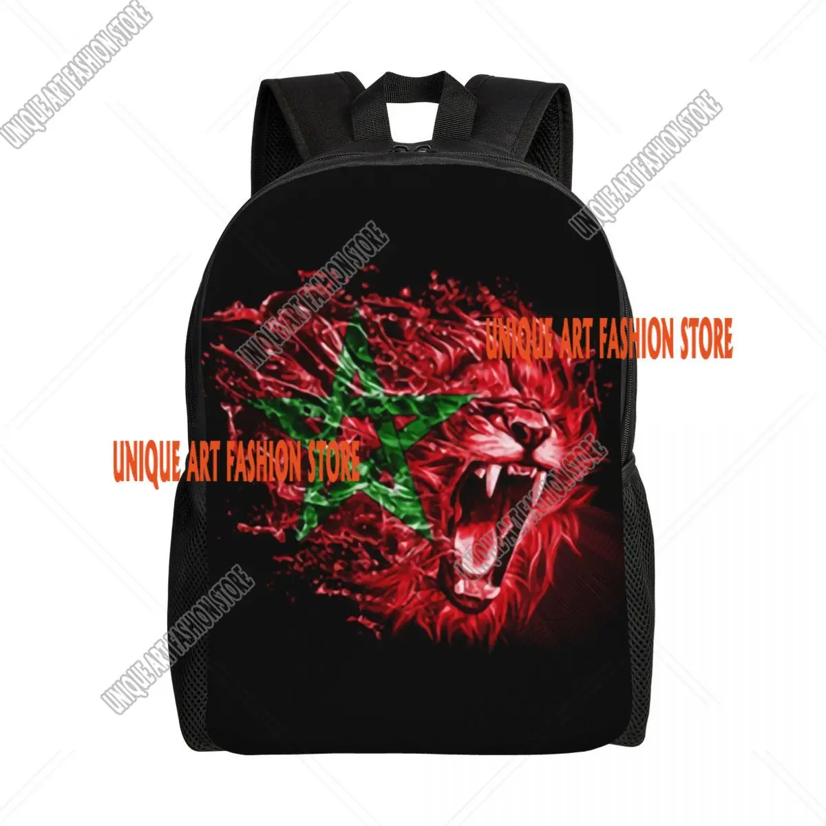 

Moroccan Flag Morocco Lion Travel Backpack Women Men School Computer Bookbag College Student Daypack Bags