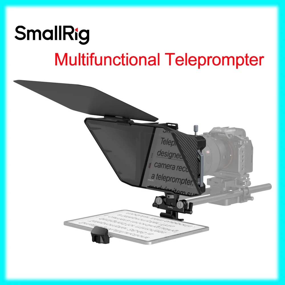 SmallRig 3646 Teleprompter Professional Interview Teleprompter for Tablet Prompting for iPad Smartphone Video Recording