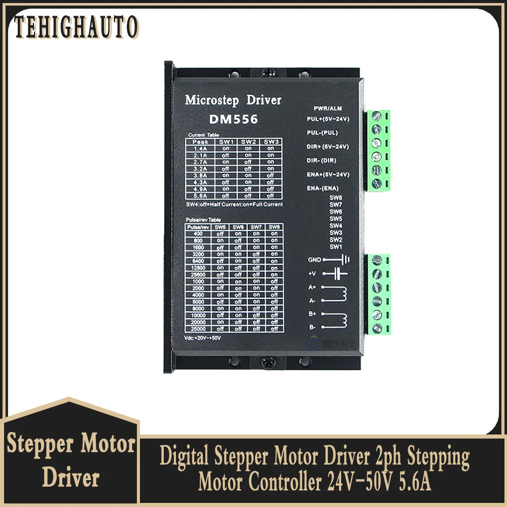 

Digital Stepper Motor Driver 2ph Stepping Motor Controller 24V-50V 5.6A Drive DM556 for NEMA17 42MM NEMA23 57MM NEMA34 86MM