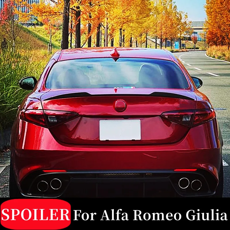 

For 2015+ Alfa Romeo Giulia M4 Style Car Rear Trunk Lid Boot Ducktail Lip Spoiler Wings ABS Plastic Black Carbon Accessories