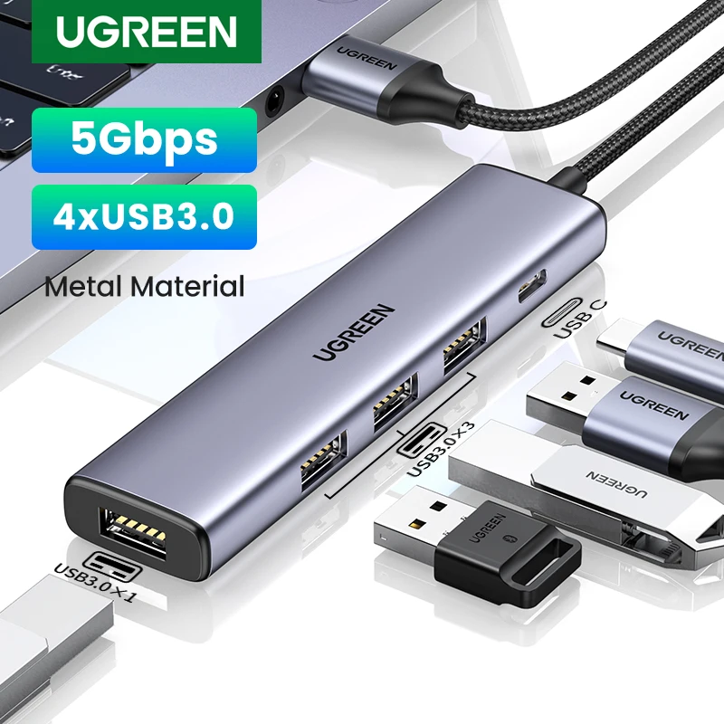 Ugreen Usb Hub Type C Tot 4 Usb 3.0 Hub Usb Naar Type C Adapter 5G Voor Macbook Pro air M1 Pc Laptop Accessoires Usb C Hub Splitter