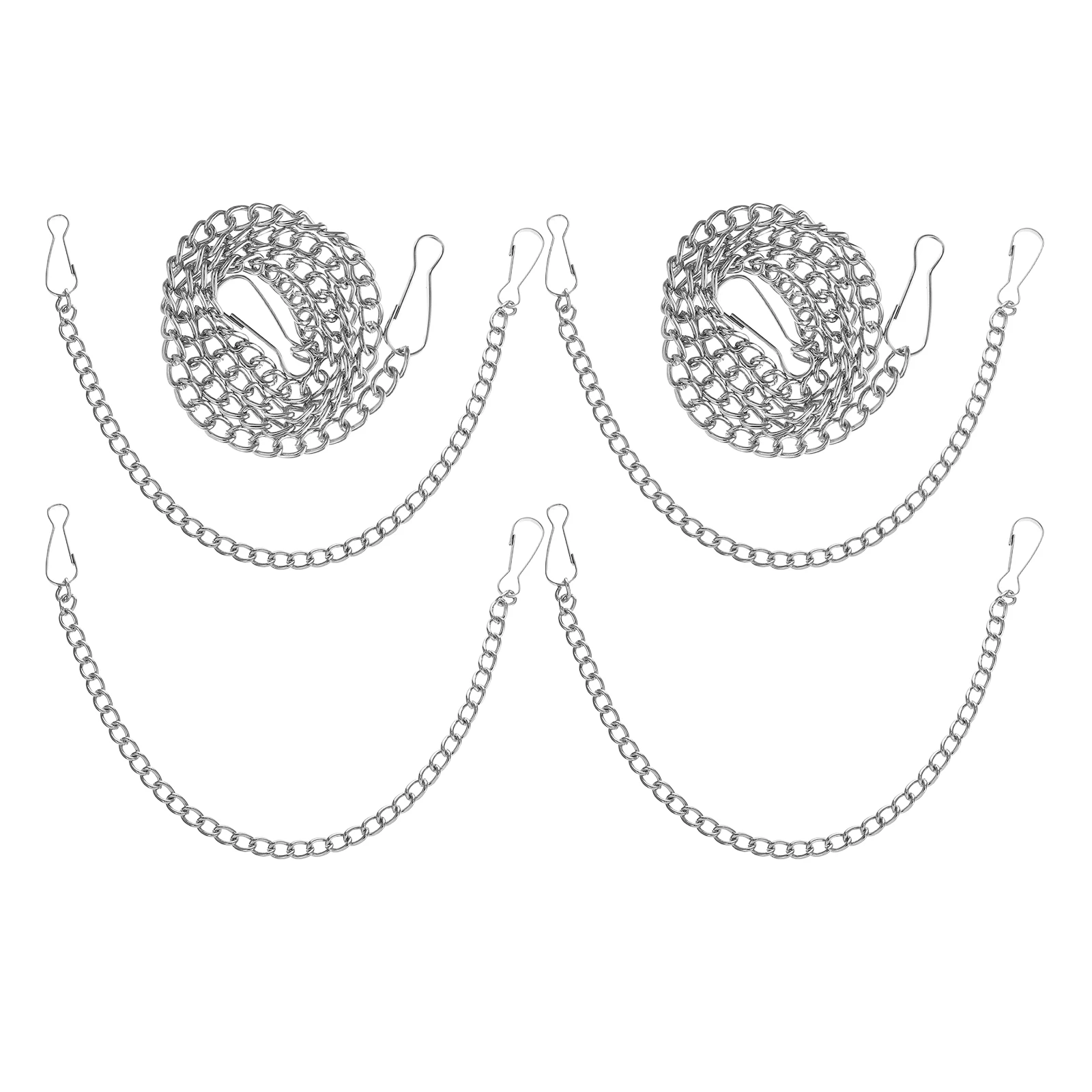 

6pcs Iron Tag Chain Heavy Duty 25cmx4 50cmx2 Silver Poster Hangers Chains for Display Supermarkets Malls Trade Shows Metal