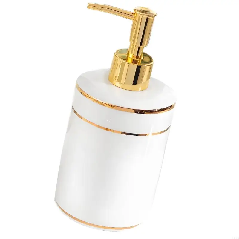 Bath Sink Hand Wash Bottle Gold Lotion Dispenser with Elegant Pattern for Guest Bath, Powder Room, and Daily Family Home Use 