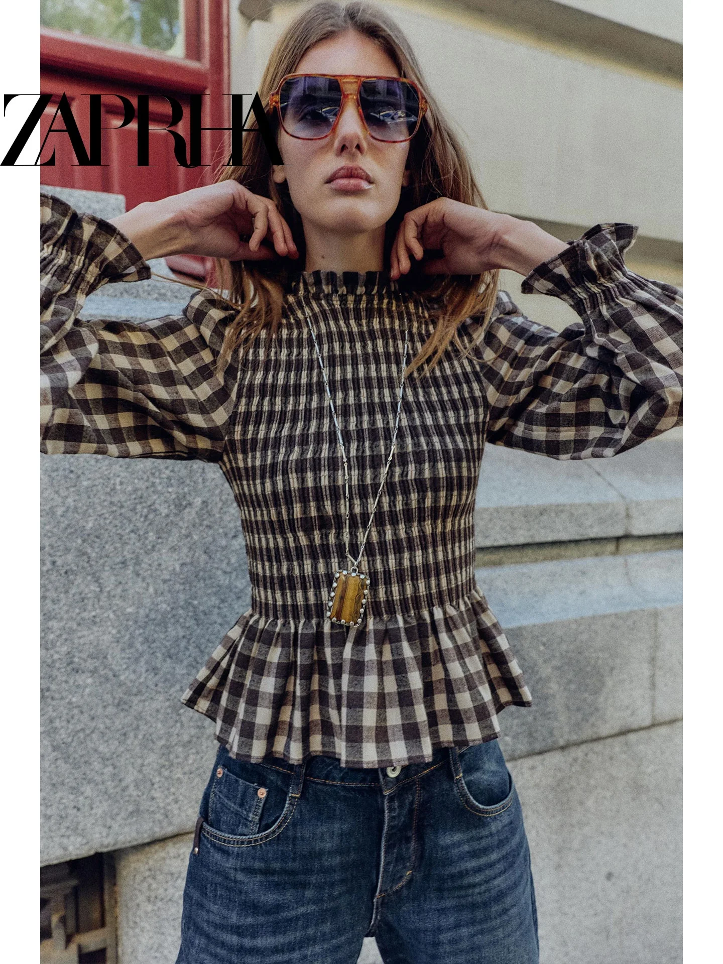 

Spring 2026 Women's Slim Fit irt Honeycomb Pattern Long Sve Casual Sle Layered Decoration Faionable Ladies' Blouse