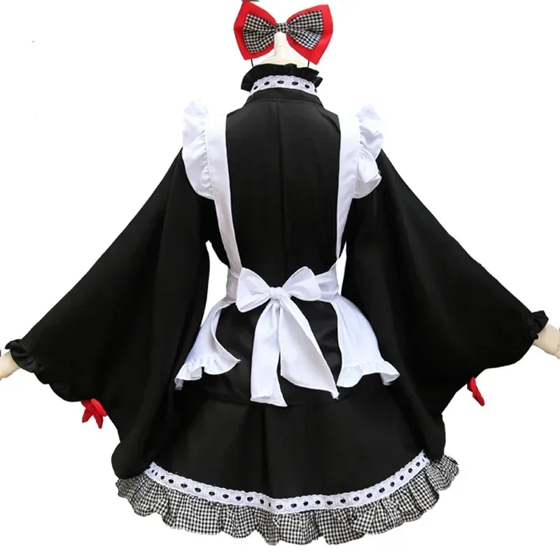 

Костюм горничной в стиле Лолита: кимоно, милый наряд для косплея, костюм для девочек и женщин, для вечеринок и сценических выступлений