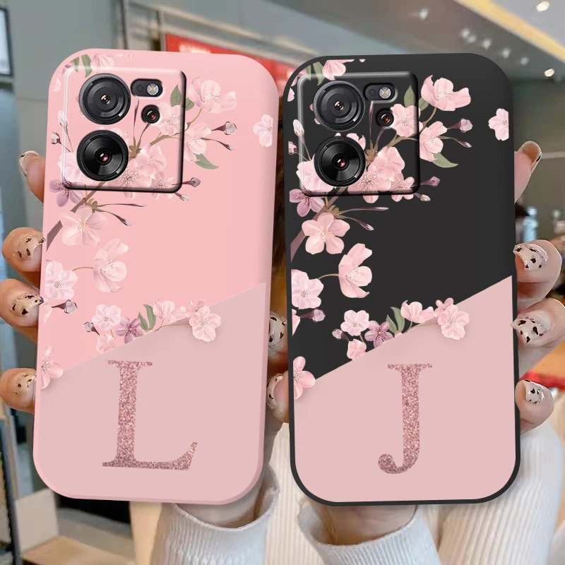 For Xiaomi 13T Pro Case Cute Flowers Letters Shockproof Soft Silicon Protector Coque For Xiaomi 13T Phone Cases Mi 13TPro Funda