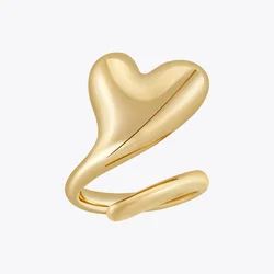 ENFASHION Mini Heart Ring For Women Bi Finger Brass 18K Gold Plated Fashion Jewelry Copper Everydaywear Luck Romantic R234210