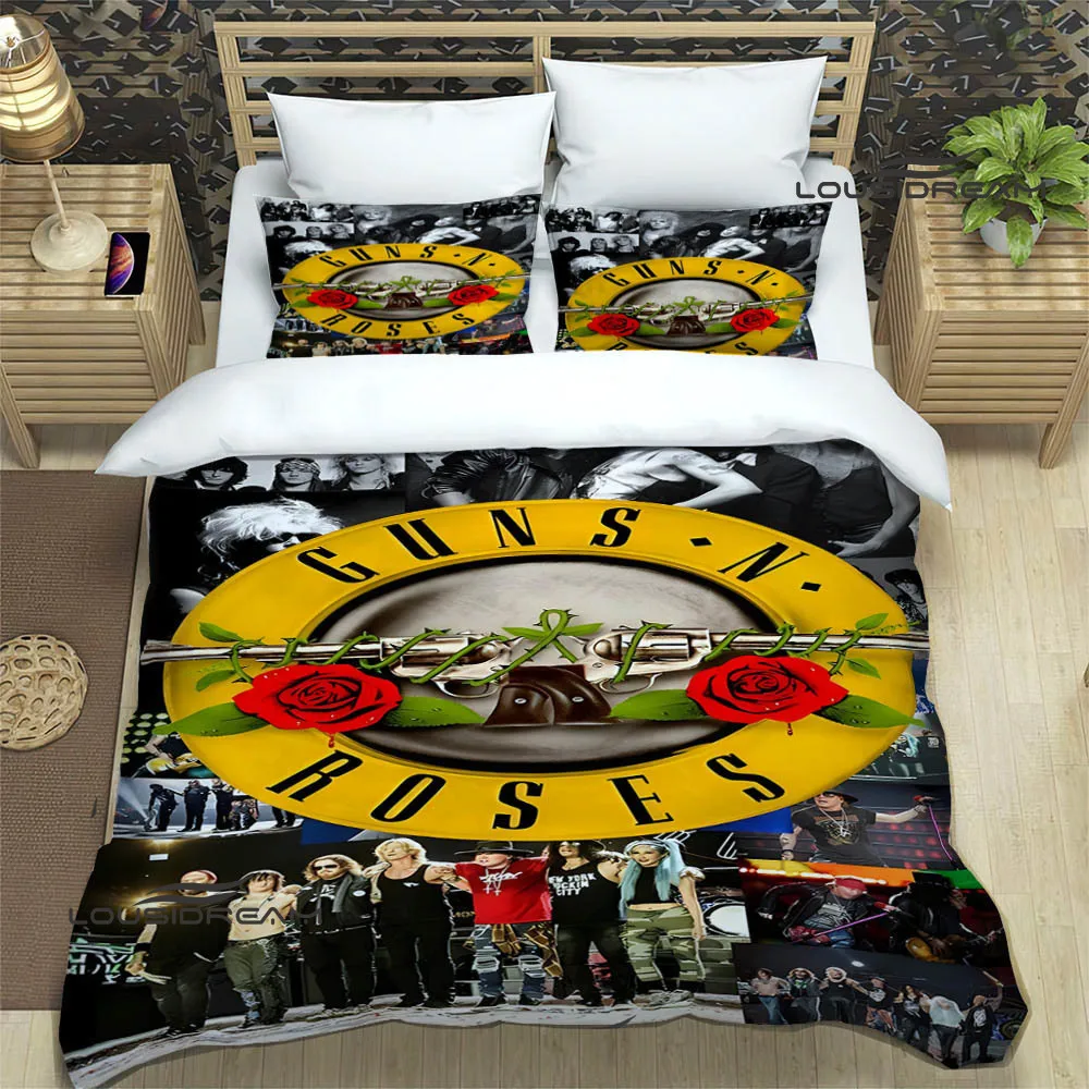 Imagem -06 - Guns n Roses Banda Conjunto de Cama Retro Requintado Cama Suprimentos Capa de Edredão Consolador de Luxo Presente de Aniversário