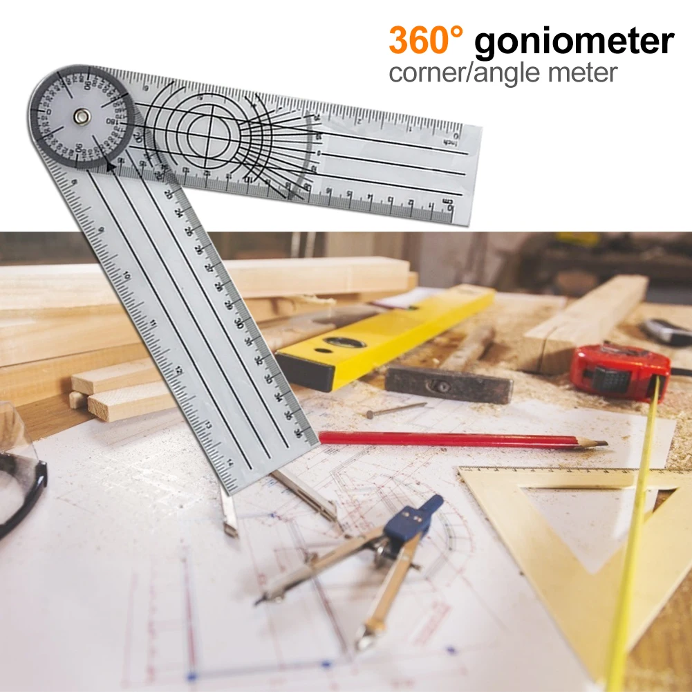 7 inch Multi-Ruler 360 Degree Goniometer Angle Spinal Ruler Protractor with Multi-Scale Centimeter Parallel Line