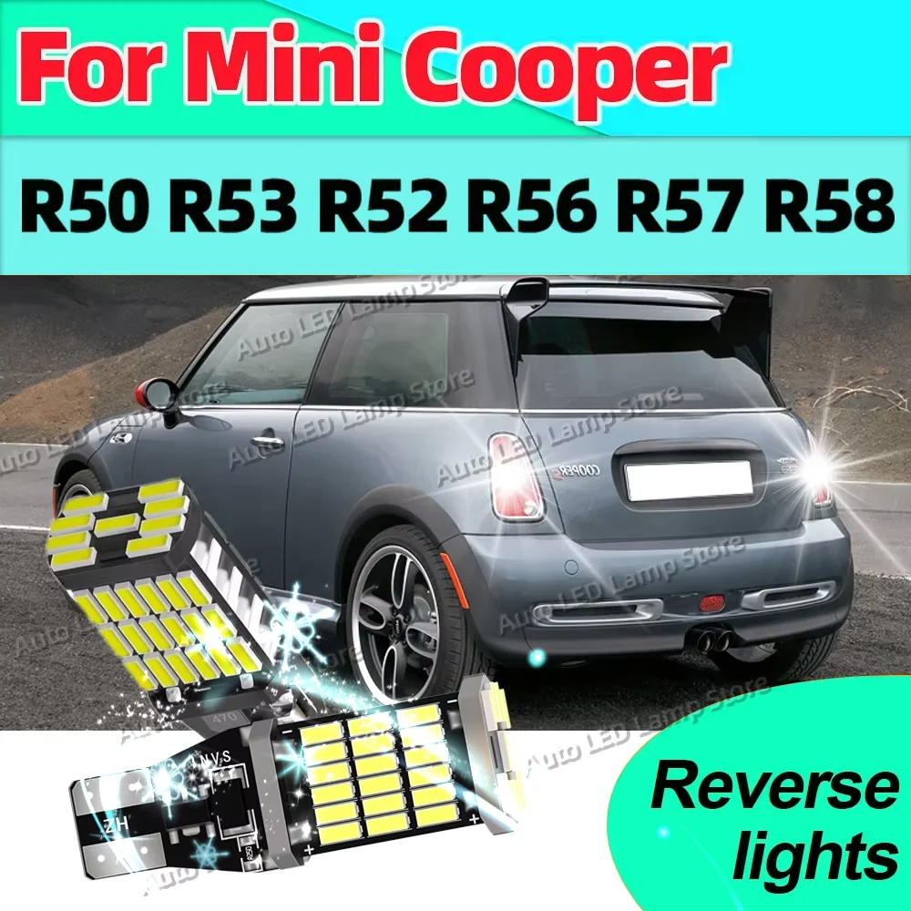 For Mini Cooper R50 R53 R52 R56 R57 R58 Plug and Play Canbus T15 LED Bulbs Auto Bcakup Reverse Light 6000K White Lamp