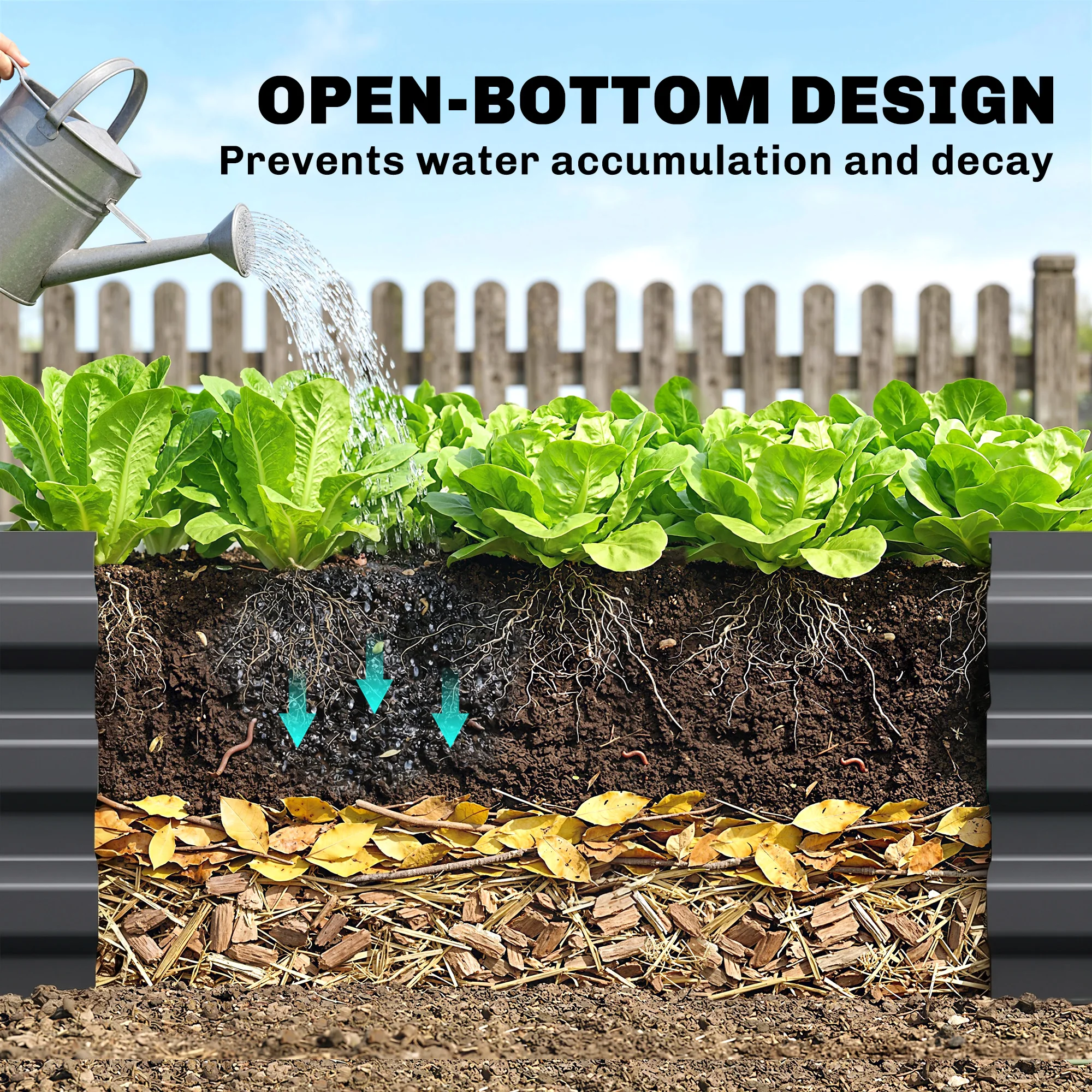 Galvanized Raised Garden Bed, 240X60Cm Rectangular Outdoor Elevated Planter Box