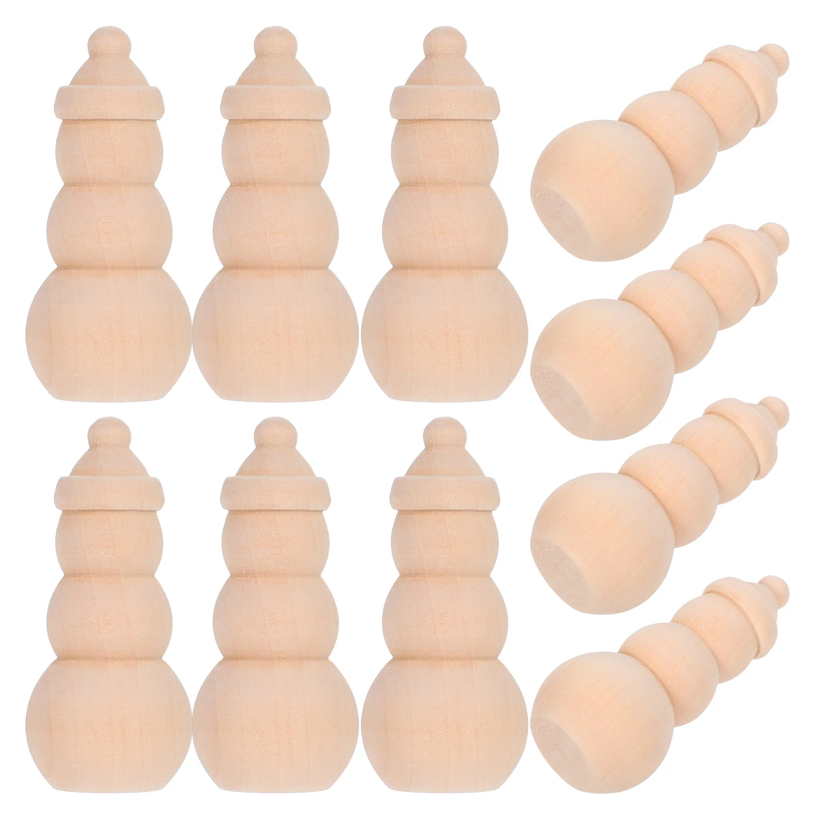 

10Pcs Mini Wooden Snowman Puppets Unpainted Craft Kits for Kids DIY Christmas Decoration Painting Art Project Home Party Use