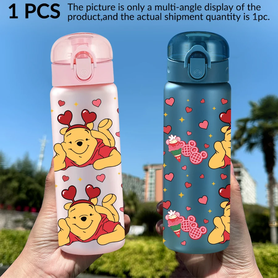 

1Pc Disney Winnie The Pooh/love/pattern 26oz Plastic Water Bottle Sports Cup As A Birthday/back-to-school Gift