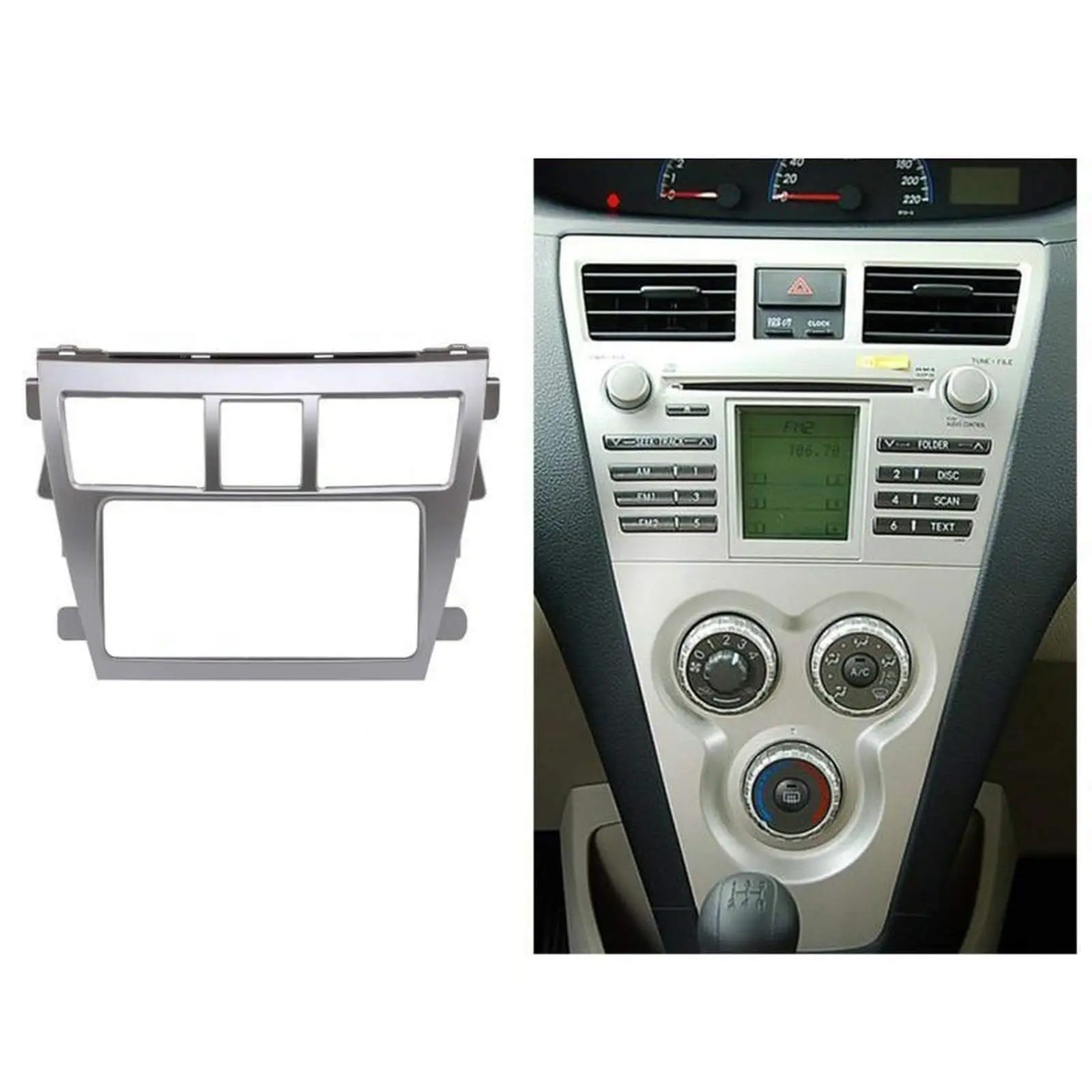

2 Din Car Radio Fascia Panel for Toyota Vios Yaris Sedan Belta Frame Stereo Mount Trim Kit Face Plate Audio DVD Navigation