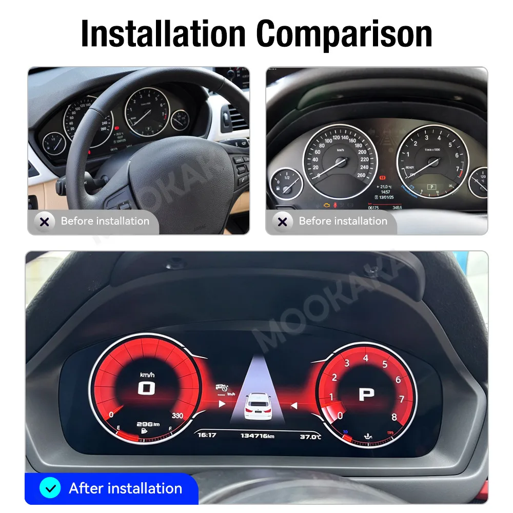Car dashboard Auto Gauge For BMW 3 4  F30 F31 F34 F35 F32 F33 F36 F80 2013~2017  Instrument Digital Cluster Panel Speed Meter