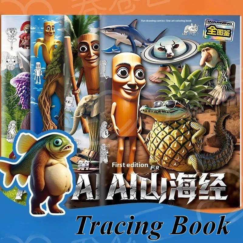 

Tungtungtung Sahur Tralalero Tralala Figure Cartoon Graffiti Painting Book Kids Drawings Color Filling Graffiti Coloring Books