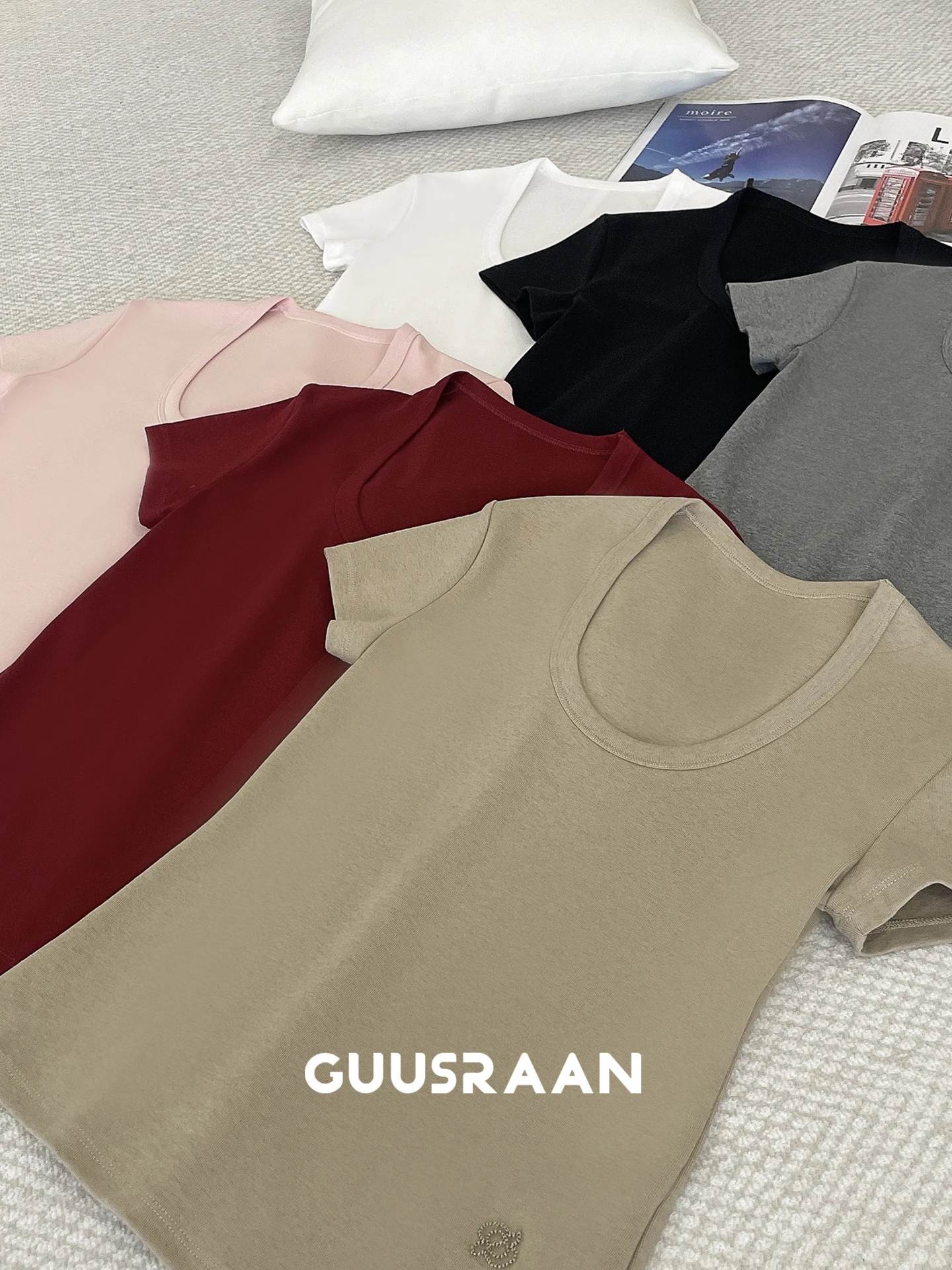 Ultra- Elastic Slim Fit round Neck Short Sleeve T-Shirt Women's Summer Casual Wear Cotton Blend Comfortable Breathable Tee