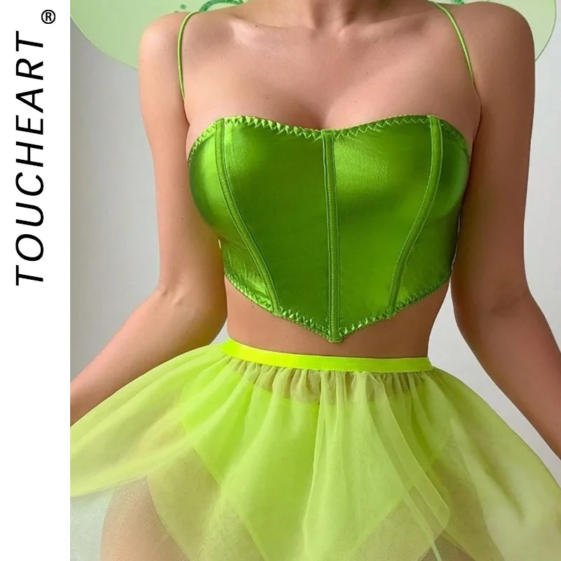 

Toucheart, сексуальное кружевное нижнее белье, сетчатая юбка, комплект, облегающий комплект с открытой спиной и бантом, прозрачный лоскутный комплект, интересный полый комплект для девочек