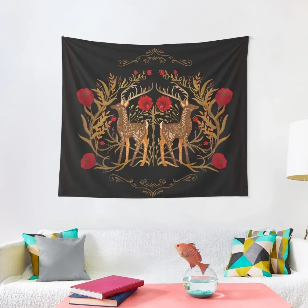 

Two Stags Protecting The Dark Forest Gate Tapestry Bedroom Decorations Wall Decoration Items Mushroom Tapestry