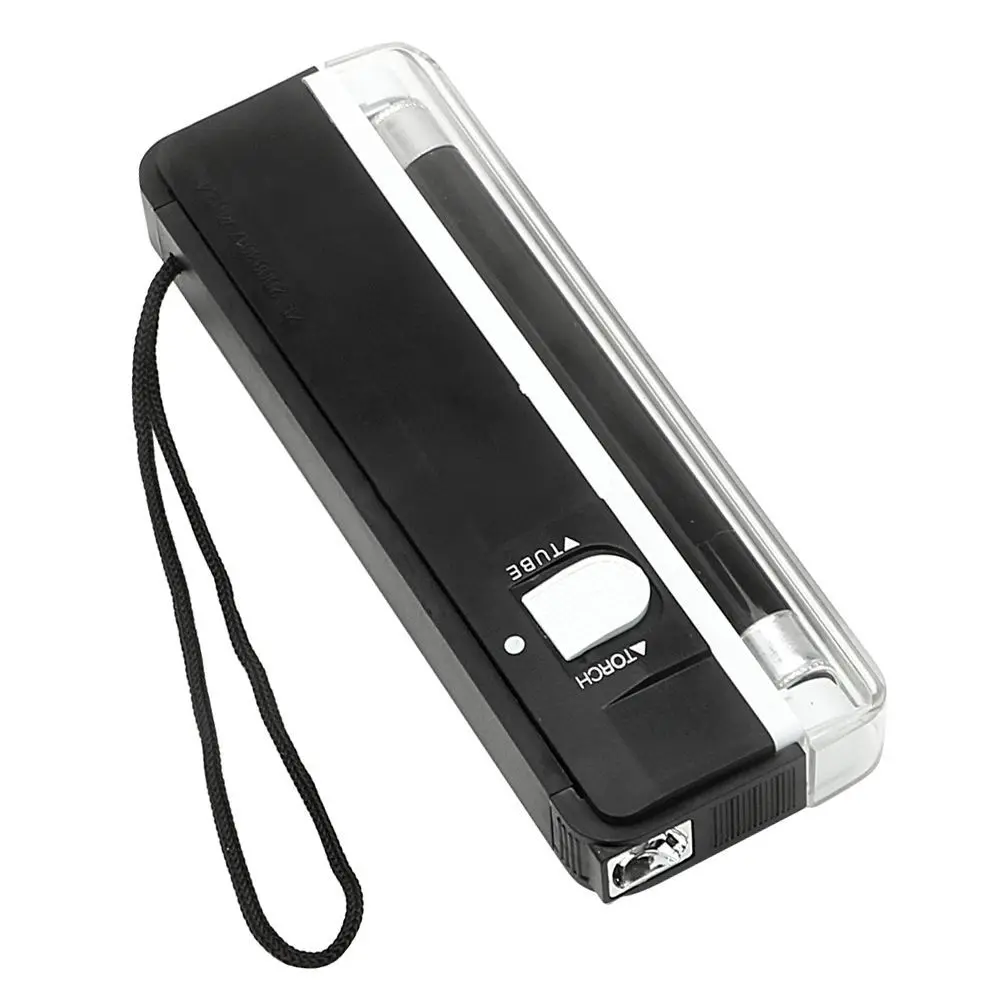LED Violet Powered 2in1 Flashing Blacklight 6V Battery Money Detector Portable Ultraviolet Lamp UV