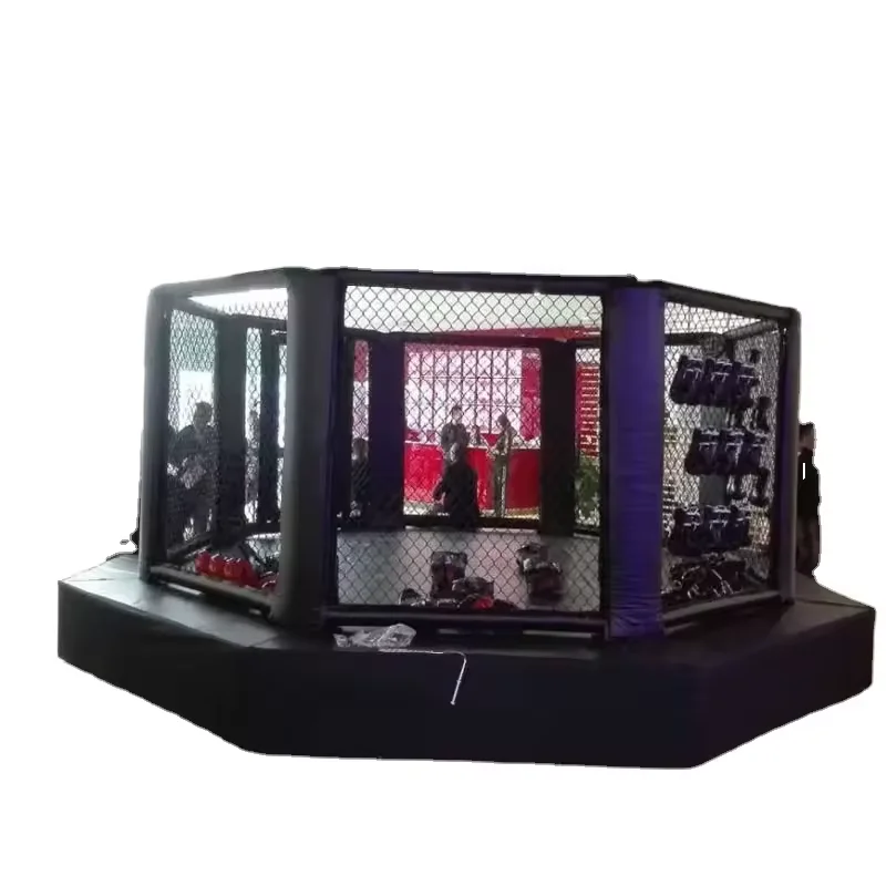China International Standard High Quality Boxing Ring MMA Cage With Catwalk Around It Wrestling Cage For Export
