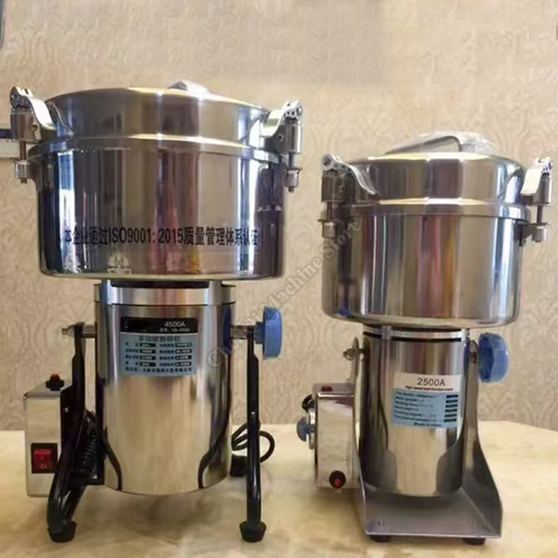 Pulverizer 4500g Chinese Herbal Medicine Pulverizing Machine Commercial Whole Grain mill Stainless Steel Powder Grinder