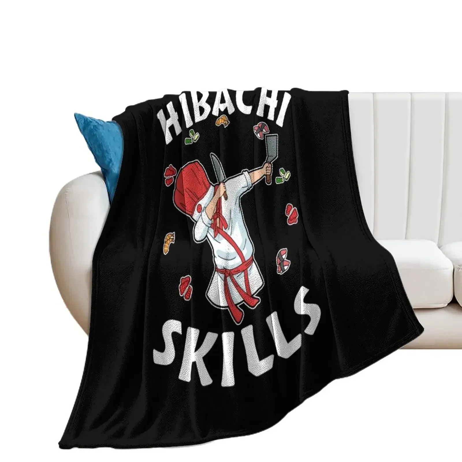 Hibachi Connoisseur Gifts Hibachi Chef Costume Hibachi Grill Throw Blanket Soft Plush Plaid warm winter Kid'S Blankets