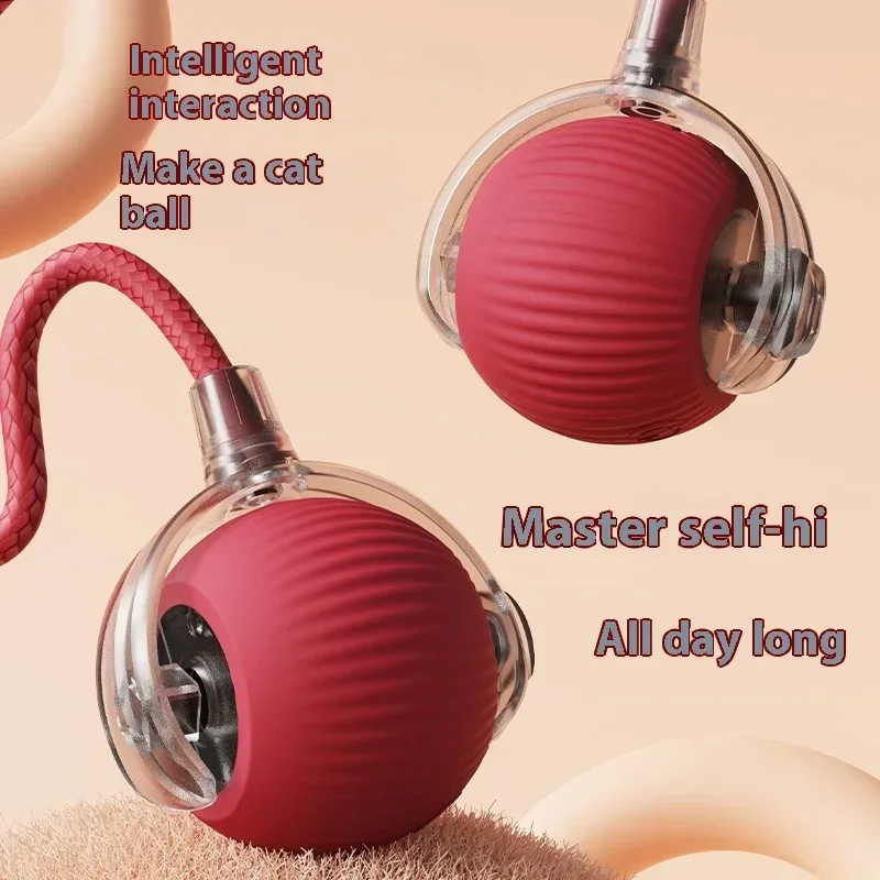 Smart Cat Toys Automatic Rolling Ball Fake Tail Rechargeable Electric Pet Interactive Toy Dog Cat Training Imitate Mouse Tail image 6