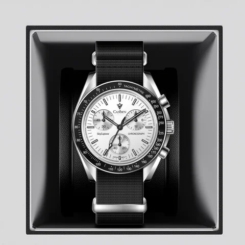 CADISEN New Men's Watches Luxury Quartz Wrist Watch For Men Sapphire AR Coated Crystal Canvas VK68 Speed Chronograph Automatic