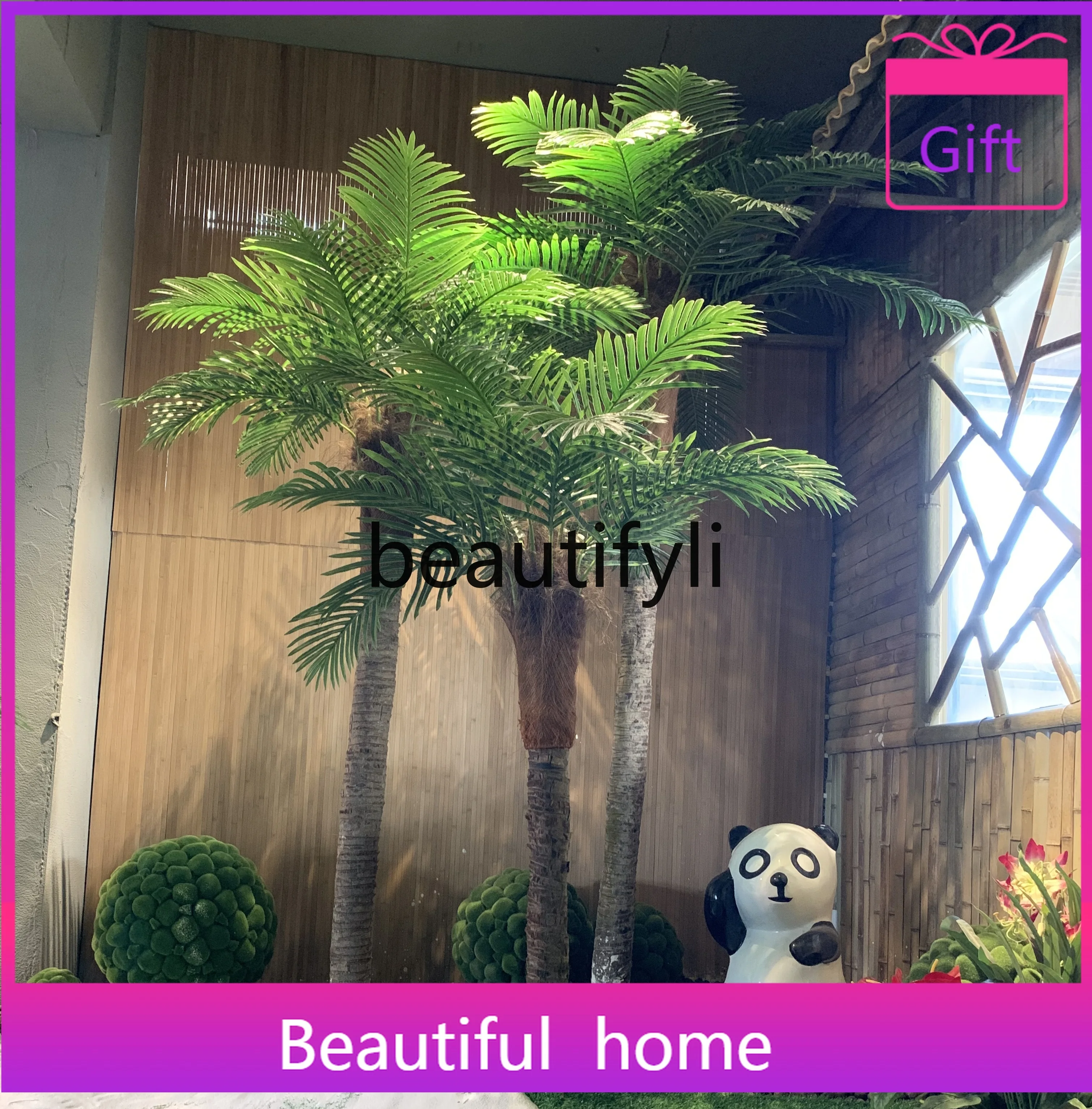 

xzArtificial Coconut Tree Artificial Palm Tree Green Plant Coconut Tree Restaurant Tropical Decoration Landscaping