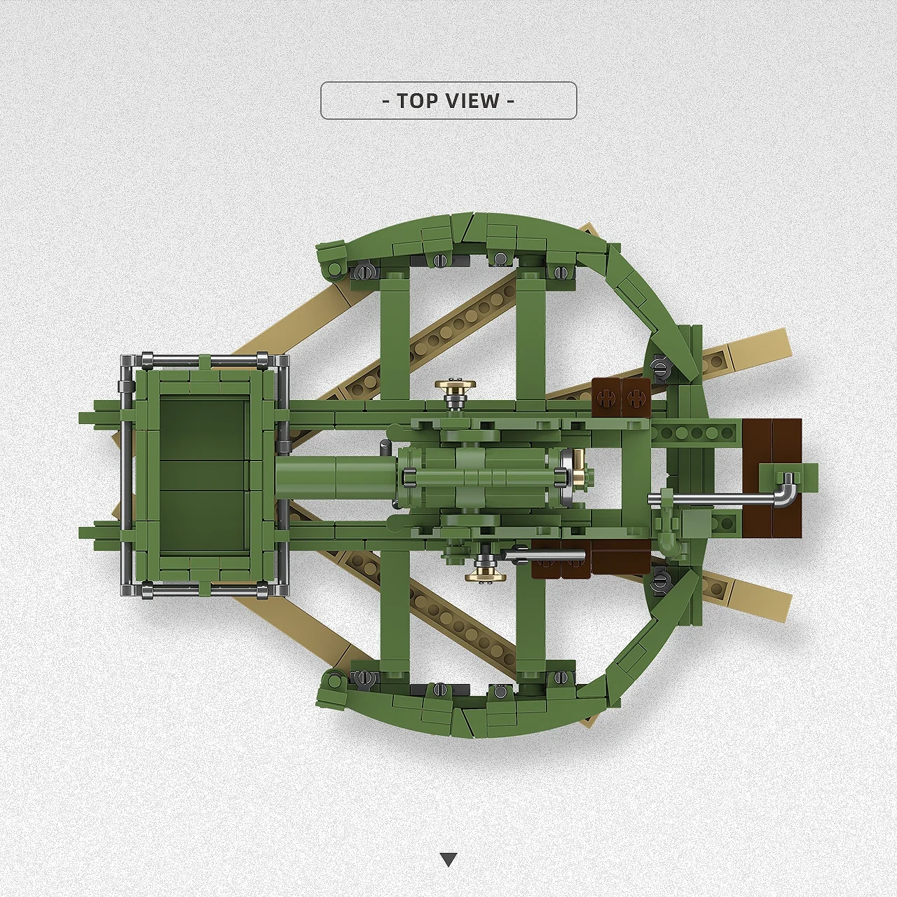 Military Series British Army 9.2-inch Howitzer-Style Buildable MOCAnti-Aircraft Gun Model Toy
